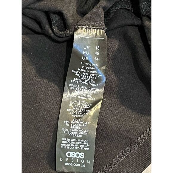 ASOS wrap style cropped black blouse - L - Picture 8 of 8